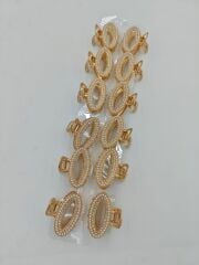 Taşlı Metal Mandal Toka 12li (Adet:25TL)