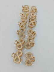 Taşlı Metal Mandal Toka 12li (Adet:25TL)