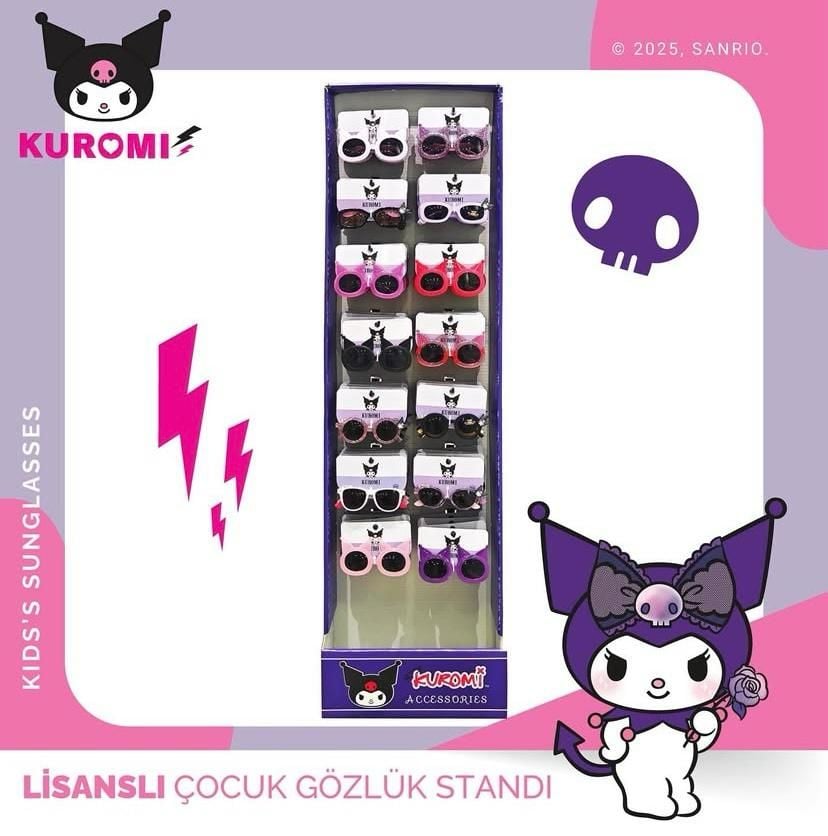 Kuromi Lisanslı Güneş Gözlüğü Standlı 100lü (Adet:100TL)