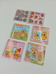 Stickerlı Not Defteri Capybara 24lü (Adet:20TL)