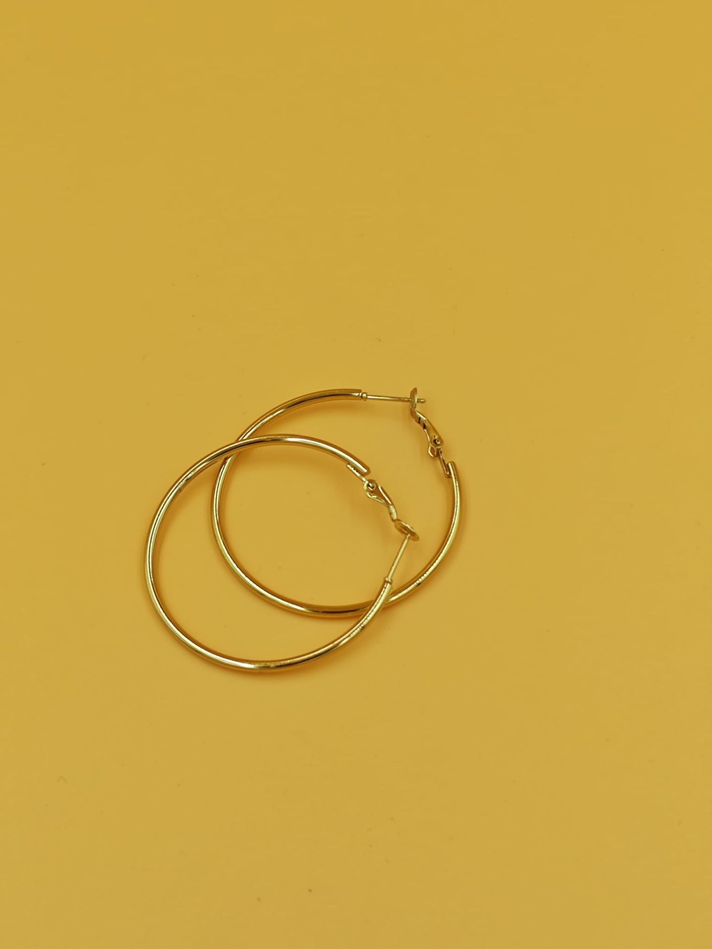 Çelik Halka Küpe 12Çift (Çift:30TL)3CM Sarı