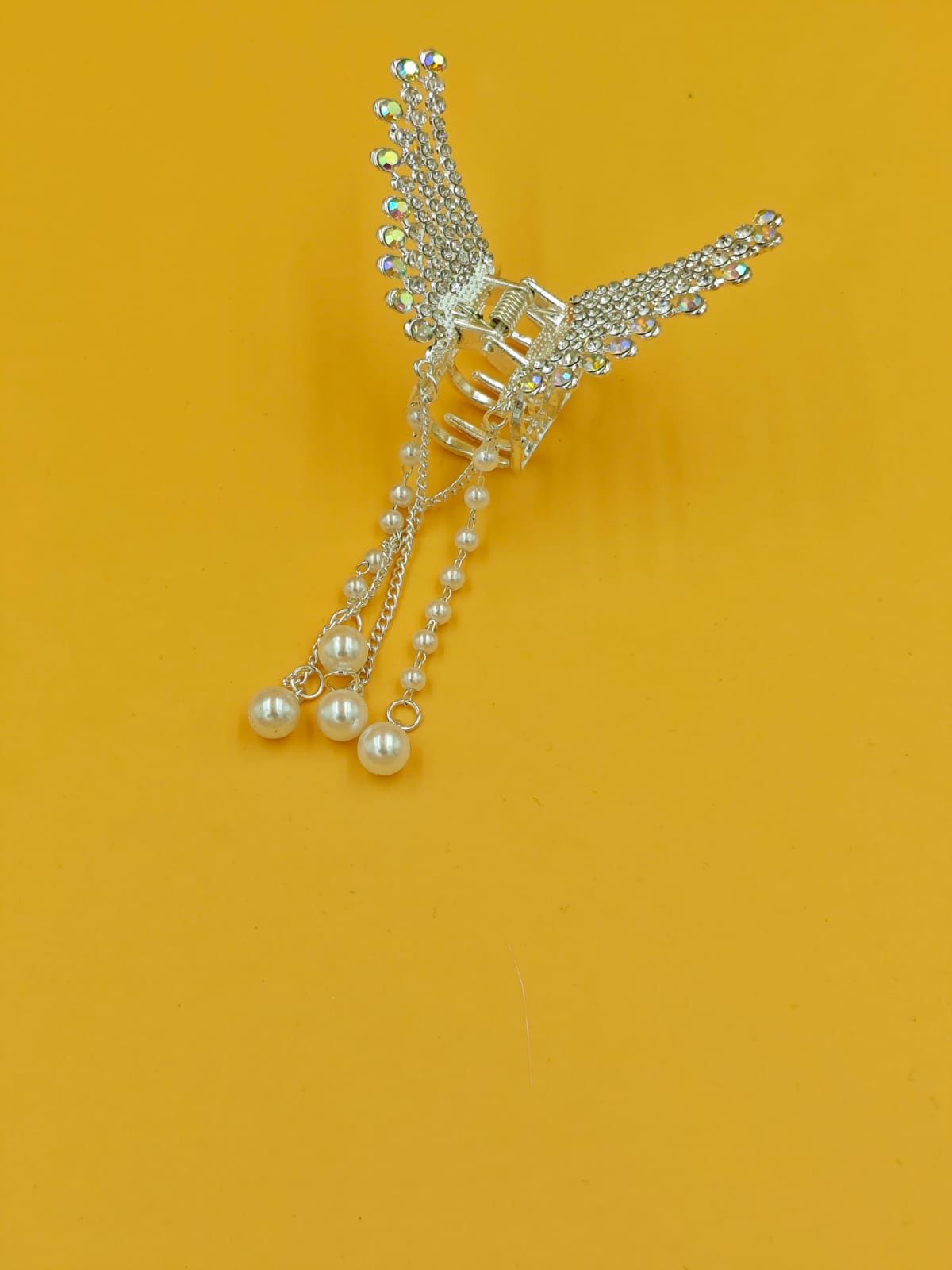 Sallantılı Taşlı Kelebek Metal Mandal Toka 12li (Adet:50TL)