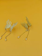 Sallantılı Taşlı Kelebek Metal Mandal Toka 12li (Adet:50TL)