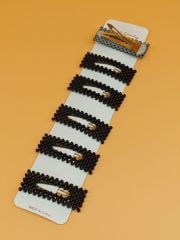 Siyah İnci Çıtçıt Toka 12li (Adet:6TL)