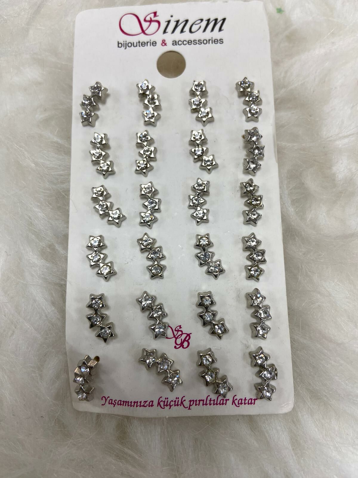 Taşlı Küpe 12li (Çift:7.5TL)