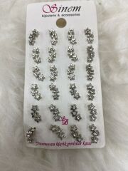 Taşlı Küpe 12li (Çift:7.5TL)