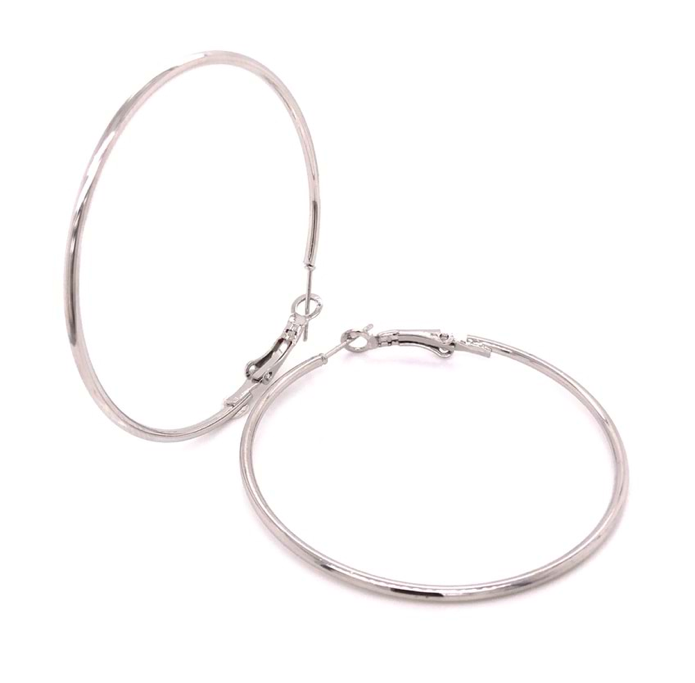 Yuvarlak Halka Küpe Gümüş 5 Cm