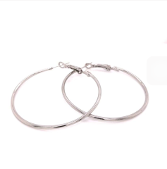 Yuvarlak Halka Küpe Gümüş 5 Cm