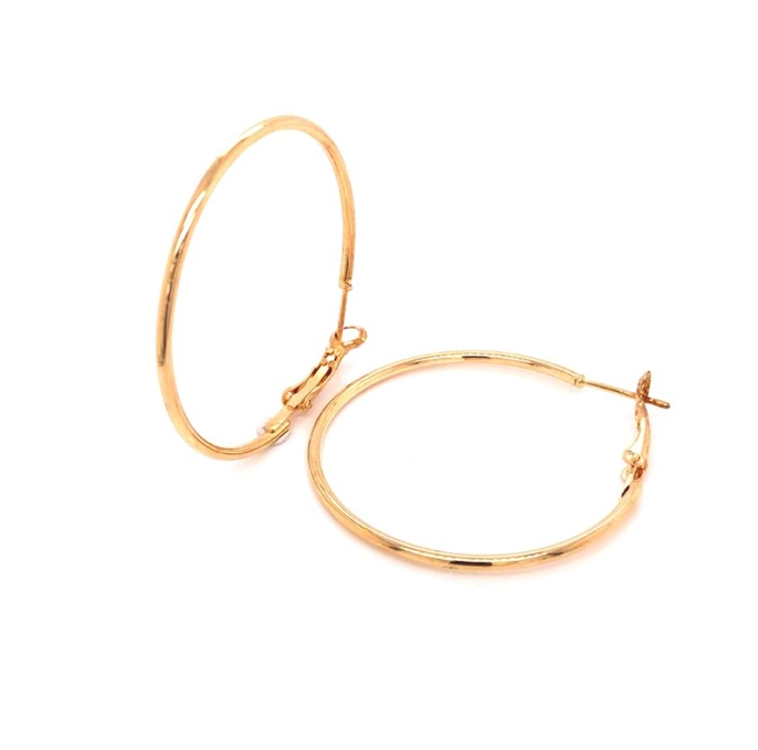 Yuvarlak Halka Küpe Gold 4 Cm