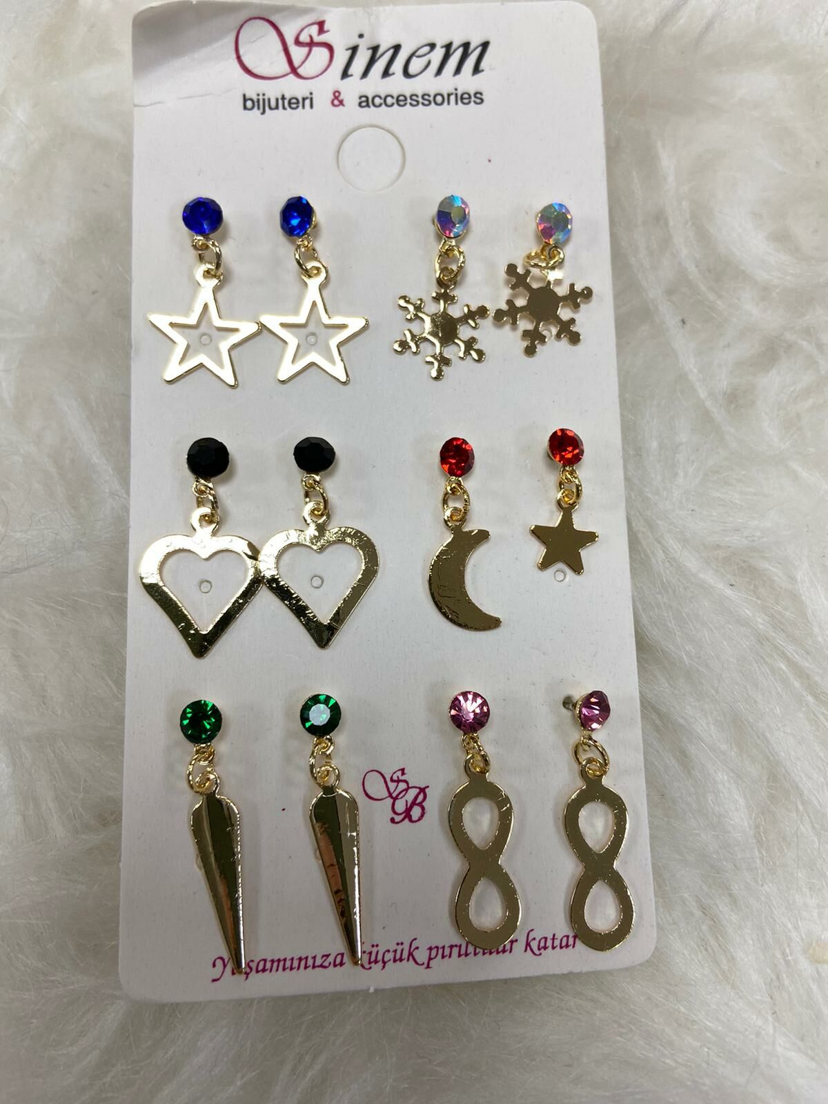 Sallantılı Küpe 6lı (Çift:7.5TL)