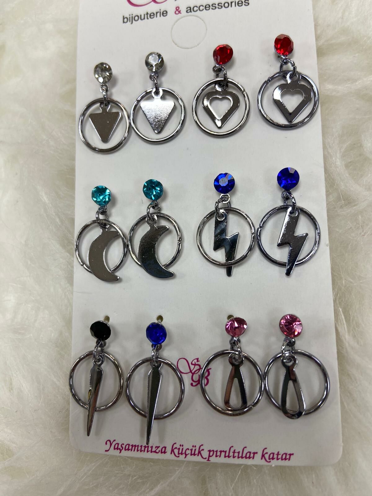Sallantılı Küpe 6lı (Çift:7.5TL)