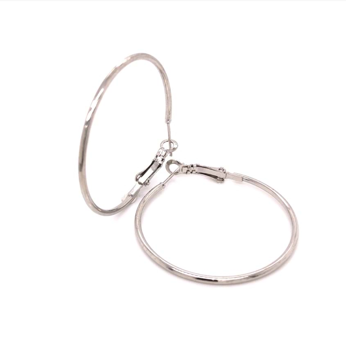 Yuvarlak Halka Küpe Gümüş 8 Cm