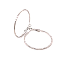 Yuvarlak Halka Küpe Gümüş 8 Cm