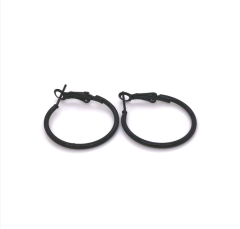 Yuvarlak Halka Küpe Siyah 4 Cm